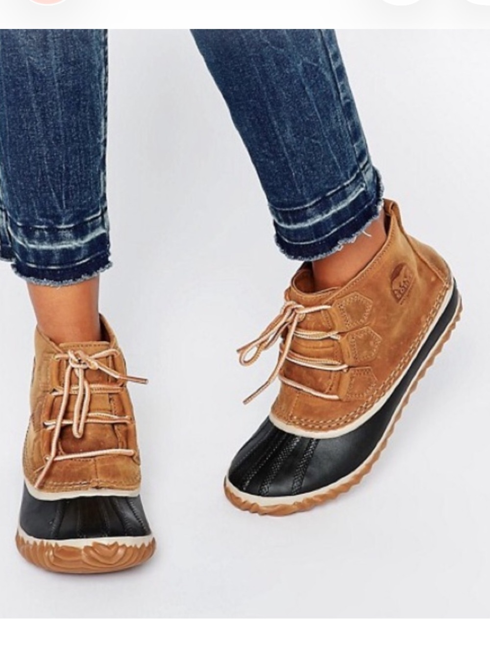 SOREL Out 'N About Waterproof Leather Duck Boots Style NL2133-286 Women’s 6.5